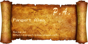 Pangert Alma névjegykártya